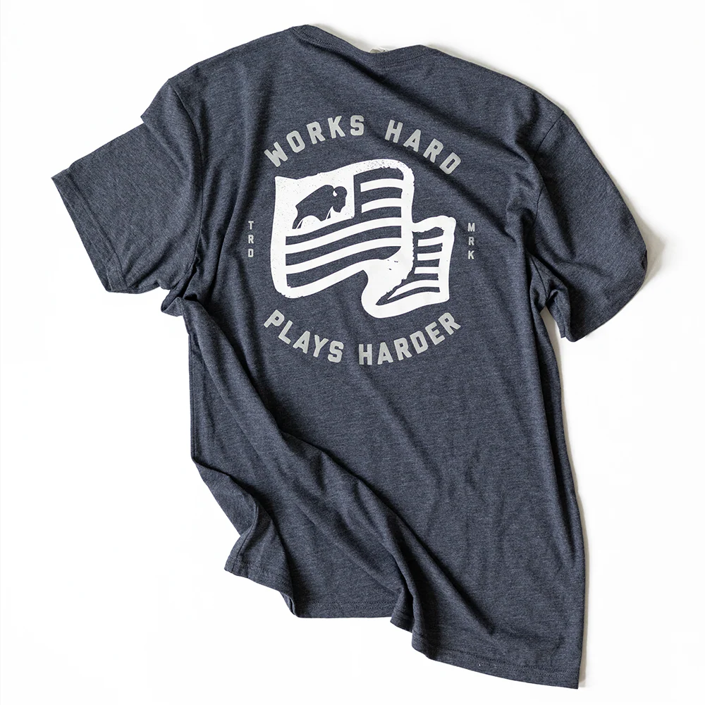 Bison Work Hard Flag Shirt - Image 3